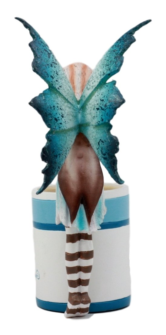 Ebros Amy Brown Teacup Creamy Hot Cocoa Fairy Figurine Whimsical Faerie Figure 6"H