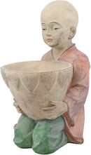 Ebros 13.5" Tall Jizo Buddha Monk Kneeling with Planter Pot Flower Vase On Lap - Ebros Gift