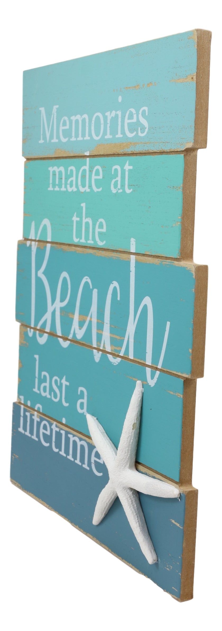Ebros Memories Made At The Beach Last A Lifetime Starfish Wooden Wall Decor 12"H