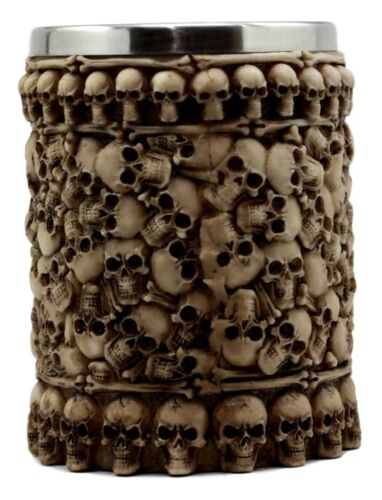 Ebros Large Ossuary Skull Bone Graveyard Beer Stein Tankard Coffee Cup Drink Mug 14oz