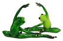 Ebros Gift Active Yoga Frog Couple Stretching Decorative Figurine Set