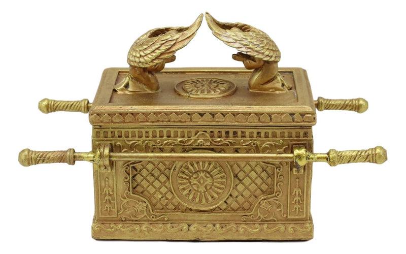 Matte Gold Ark Of The Covenant Model With Contents Figurine Decorative Box 1:10