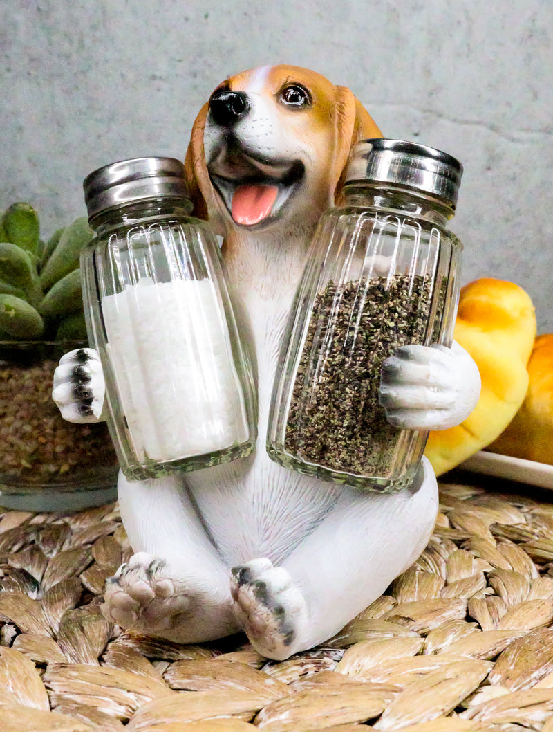 Ebros Adorable Small Hound English Tricolor Beagle Salt and Pepper Shaker Holder