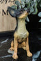 Sitting Lifelike Adorable Deer Head Black and Tan Chihuahua Puppy Dog Figurine