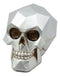 Silver Diamond Matrix Geometric Polygon Skull Statue Halloween Ghost Cranium