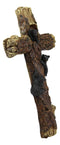 Ebros Gift Rustic Western 3 Playful Climbing Black Bears Wall Cross Decor Hanging Sculpture 14.25" H - Ebros Gift