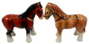 Ebros Clydesdale Horse Salt & Pepper Shakers Scotland Sabino Draught Horse Ceramic 4"L