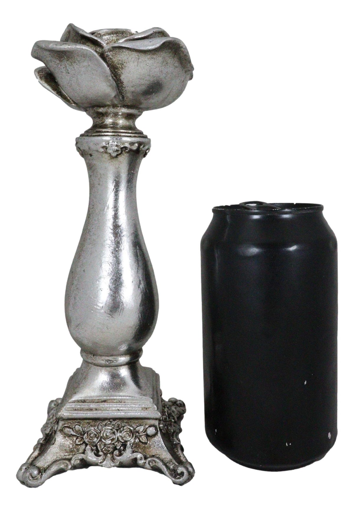 Antiqued Gothic Rococo Baroque Shades Of Alchemy Rose Decorative Candle Holder - Ebros Gift
