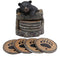 Ebros Rustic Black Bear Cub Tree Trunk Stump Coaster Holder With 4 Coasters Set