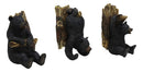 Ebros Whimsical Rustic 3 Acrobatic Black Bears Hanging On Tree Branches Wall Hooks 5.25" High Set of 3 Hanger