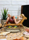 Whimsical Vacation Santa Claus Enjoying Cocktail Drink On Beach Chair Figurine