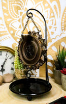 Ebros Buddhism Mandala Ohm Symbol Medallion Disk Backflow Incense Cone Holder Burner