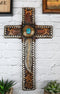 Rustic Western Native Indian Dreamcatcher Feathers Turquoise Rock Wall Cross