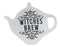Ebros Wicca Pentagram Moons Witches Brew Hex Ceramic Tea Spoon / Bag Holder Rest Plate