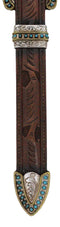 Rustic Western Brown Faux Tooled Leather Belt Buckle Concho Cowboy Wall Cross