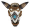 Set Of 2 Southwest Cow Skull With Turquoise Rocks And Braided Ropes Floral Vases