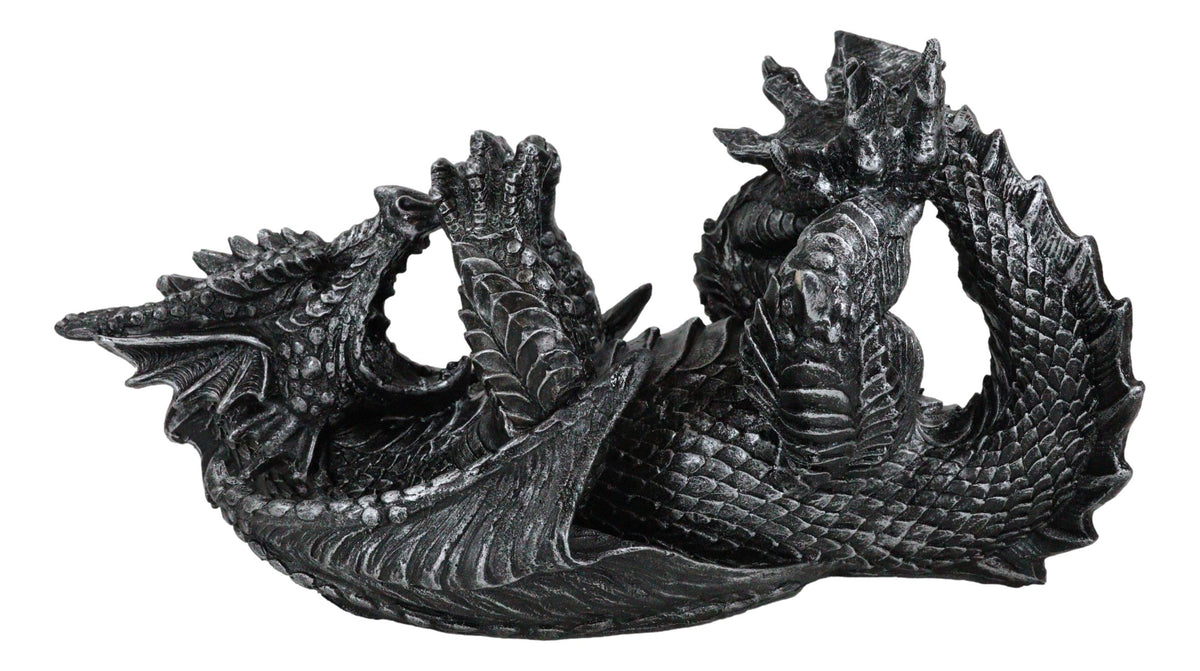 Ebros Gift Black Saurian Armored Dragon Decorative Wine Holder Rack Figurine 12" Long - Ebros Gift