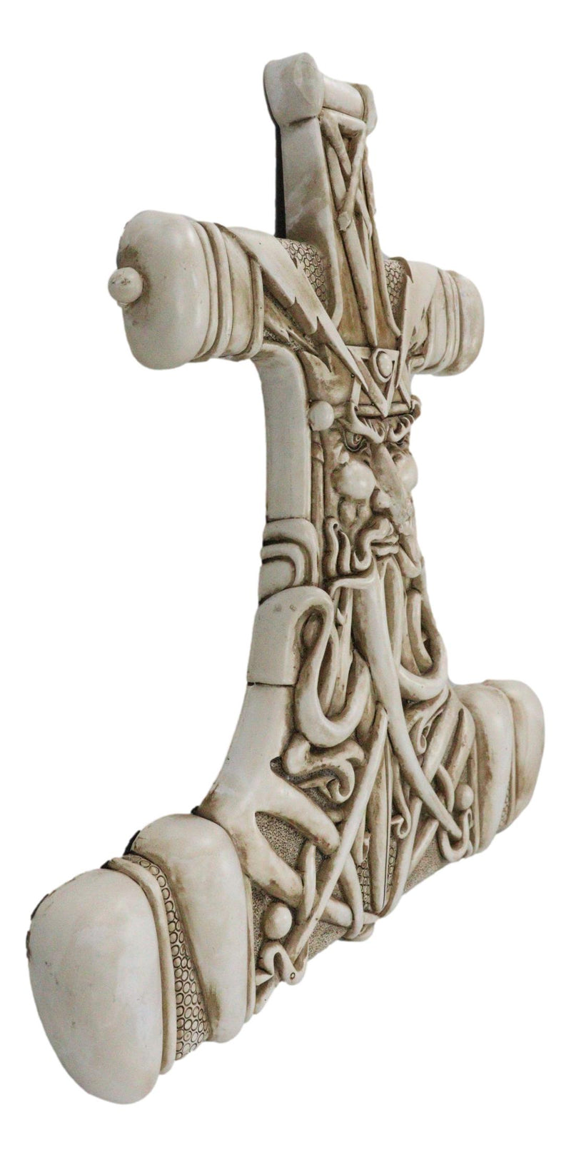 Ebros Thor Hammer Wall Decor Viking God Thor Bone Mjolnir Wall Plaque Thunder God Avatar Figurine Collectible
