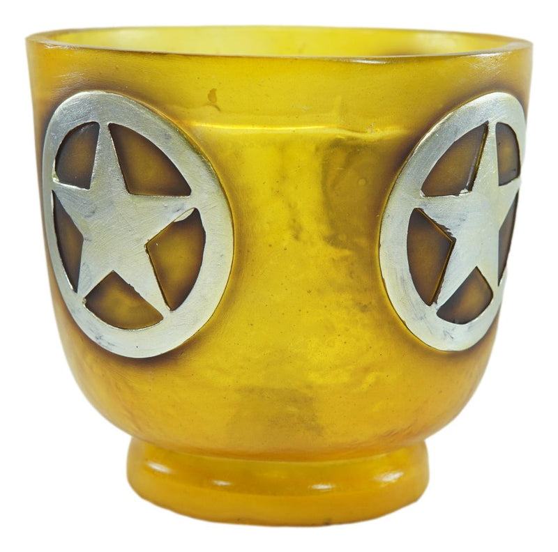 Rustic Cowboy Western Star Circle in Acrylic Glass Resin Night Light Lamp 5"H