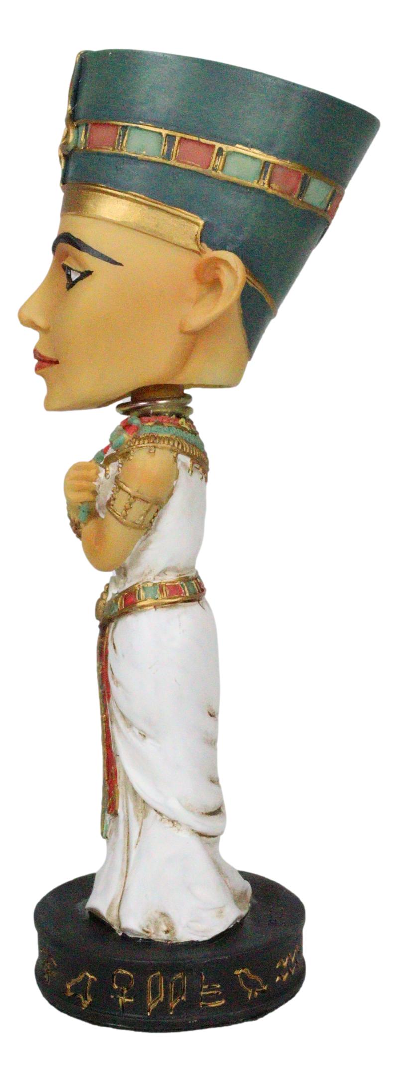 Egyptian Dynasty Queen Nefertiti Neferneferuaten Bobblehead Figurine Egypt Toy - Ebros Gift