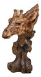 Safari Giraffe Head Bust On Woodlike Branch Statue 11.5"Tall In Faux Wood Resin