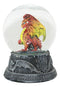 Small Mythical Fire Lava Volcanic Hyperion Dragon Glitter Water Globe Figurine