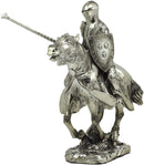 Ebros Medieval Suit of Armor Knight Jousting On Horse Statue Medieval Tournament Heavy Cavalry Champion with Lance Decorative Figurine