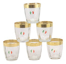 Ebros Set of 6 Italian Import Elegant DOF Double Old Fashioned Tumbler Glass With 14k Gold Plated Classical Greek Key Greca Border Rim Accent 12oz Bartending Cocktail Glassware Lowball Rocks Glasses