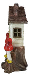 Fairy Garden LED Light Up Cottage Tree House With Toadstool Mushrooms Figurine