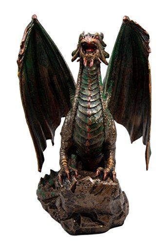 Ebros Lord of The Skies Roaring Rust Fire Dragon Figurine 9" H Mythical Fantasy