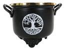 Brass Grated Tray Celtic Golden Tree of Life Imprinted Cauldron Incense Burner