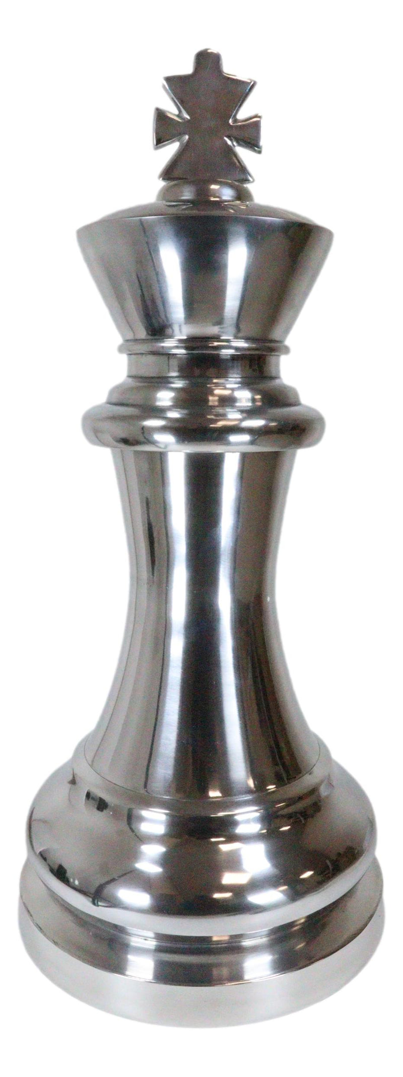 Modern Deluxe Oversized 24"H Oxford Heirloom King Chess Aluminum Sculpture