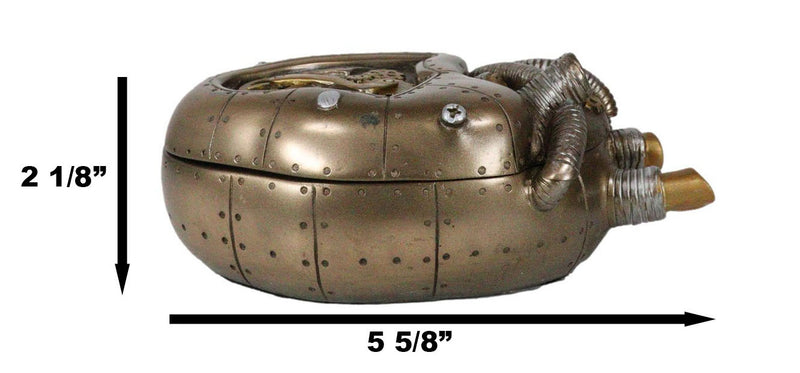 Steampunk Dragon Heart Gear Pulse Radioactive Fire Engine Jewelry Box Figurine