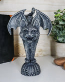 Bizarre Gothic Bat Winged Vampire Cat Gargoyle Statue 7"H Stoic Feline Guardian