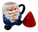 Ebros Mr Gnome Eating Cookie Lidded Ceramic Mug Coffee Cup Home Kitchen Decor