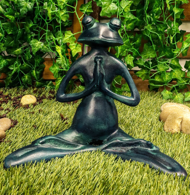 Ebros Gift Verdi Green Resin Yoga Meditating Buddha Frog Garden Statue