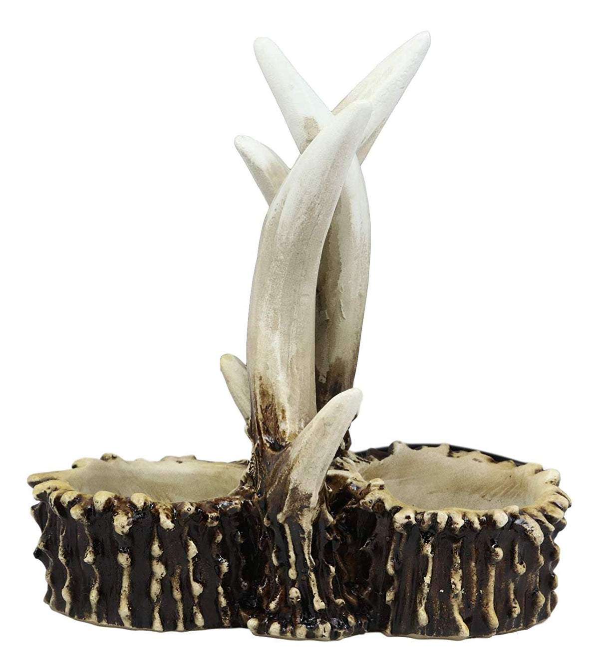 Ebros Rustic Romantic Love Symbol Entwined Deer Antlers Figurine Display Holder With Glass Salt And Pepper Shakers Home And Kitchen Dining Decorative Statue Cabin Lodge Decor