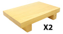 Japanese Korean Sashimi Sushi Kimbap Geta Bamboo Wood Serving Plate 10"L 2-Pack