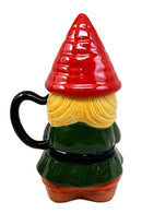 Ebros Gift Mrs Gnome With Sunflowers Lidded Ceramic Mug Coffee Cup Home Figurine