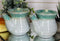 Pack Of 2 Green Japanese Tenmoku Glazed Porcelain Vinegar Soy Sauce Dispensers