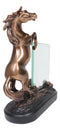 Ebros Rustic Western Wild Rearing Horse Statue With 4"X6" Glass Picture Frame