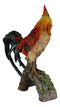 Large Realistic Rustic Western Country Chicken Morning Crow Rooster Statue
