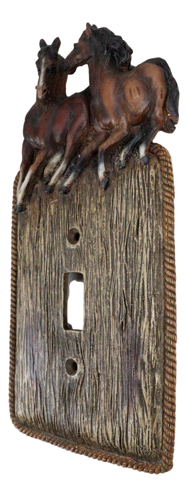 Set Of 2 Novelty Western Country Equine Horses Single Toggle Switch Plates