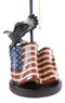 Soaring Bald Eagle With American Flag Memorial Table Lamp Figurine 19" Tall