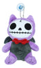 Ebros SM Furry Bones Purple Flappy The Bat W/ Red Tie Voodoo Skeleton Plush Toy