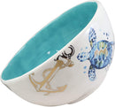Ebros Blue & White Sea Turtle Ceramic Dinnerware (Large Serving Bowl 95oz, 2)