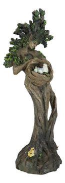 Tree Woman Gaia Dryad Ent Native Earth Goddess Hugging Nest With Birds Figurine