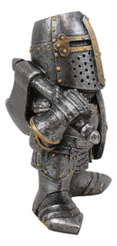 Ebros Gift Anime Chibi Renaissance Medieval Knight of The Cross Templar Crusader Figurine 4.5" Tall Suit of Armor Miniature European Knights Sculpture Decor (Bardiche Axeman)
