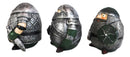 Fat Chibi Medieval Gladiator Knights With Sword Axe And Shield Figurine Set of 3
