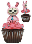 Furry Bones Voodoo Pink Bunny Rabbit Skeleton On Chocolate Cupcake Jewelry Box